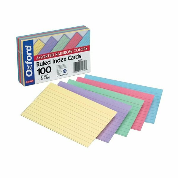 Esselte Oxford Index Cards Ruled 3x5 Colored Ast 3x5 ESS40280